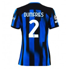 Inter Milan Denzel Dumfries #2 Hjemmedrakt Kvinner 2023-24 Kortermet